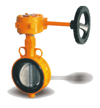 Gear cast steel wafer butterfly valve