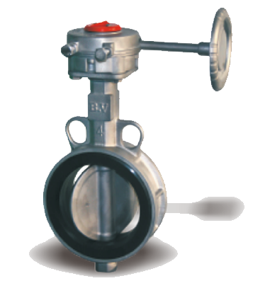 Gear type stainless steel wafer butterfly valve