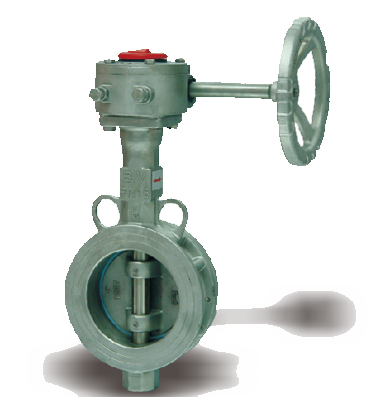 Gear type stainless steel double eccentric butterfly valve