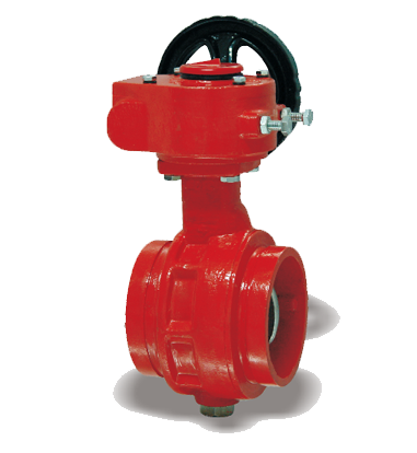 Gear-type ductile iron grooved butterfly valve